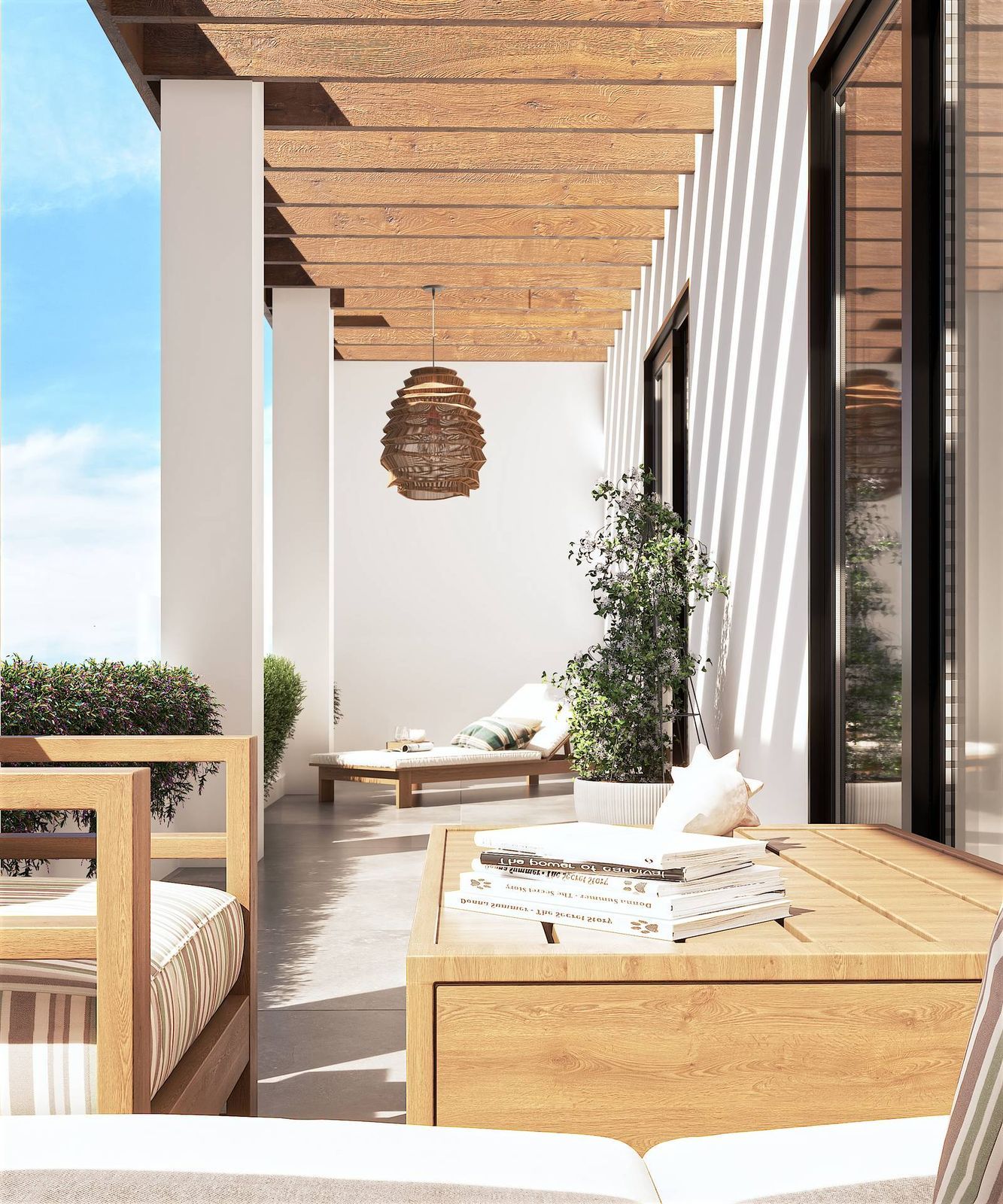 04 outdoor living area wooden patio with seating