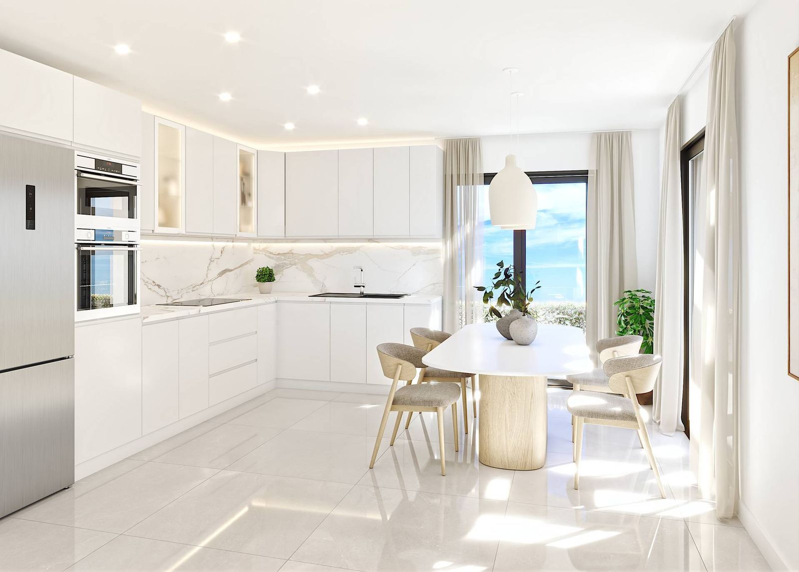 06 modern kitchen dining area ocean view